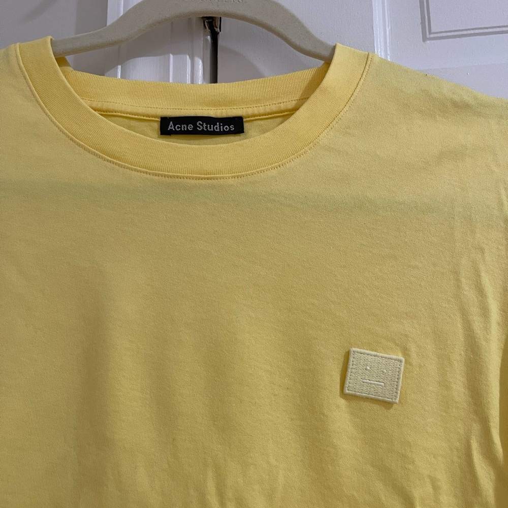 Acne Studios Face Patch Yellow Long Sleeve Crewneck